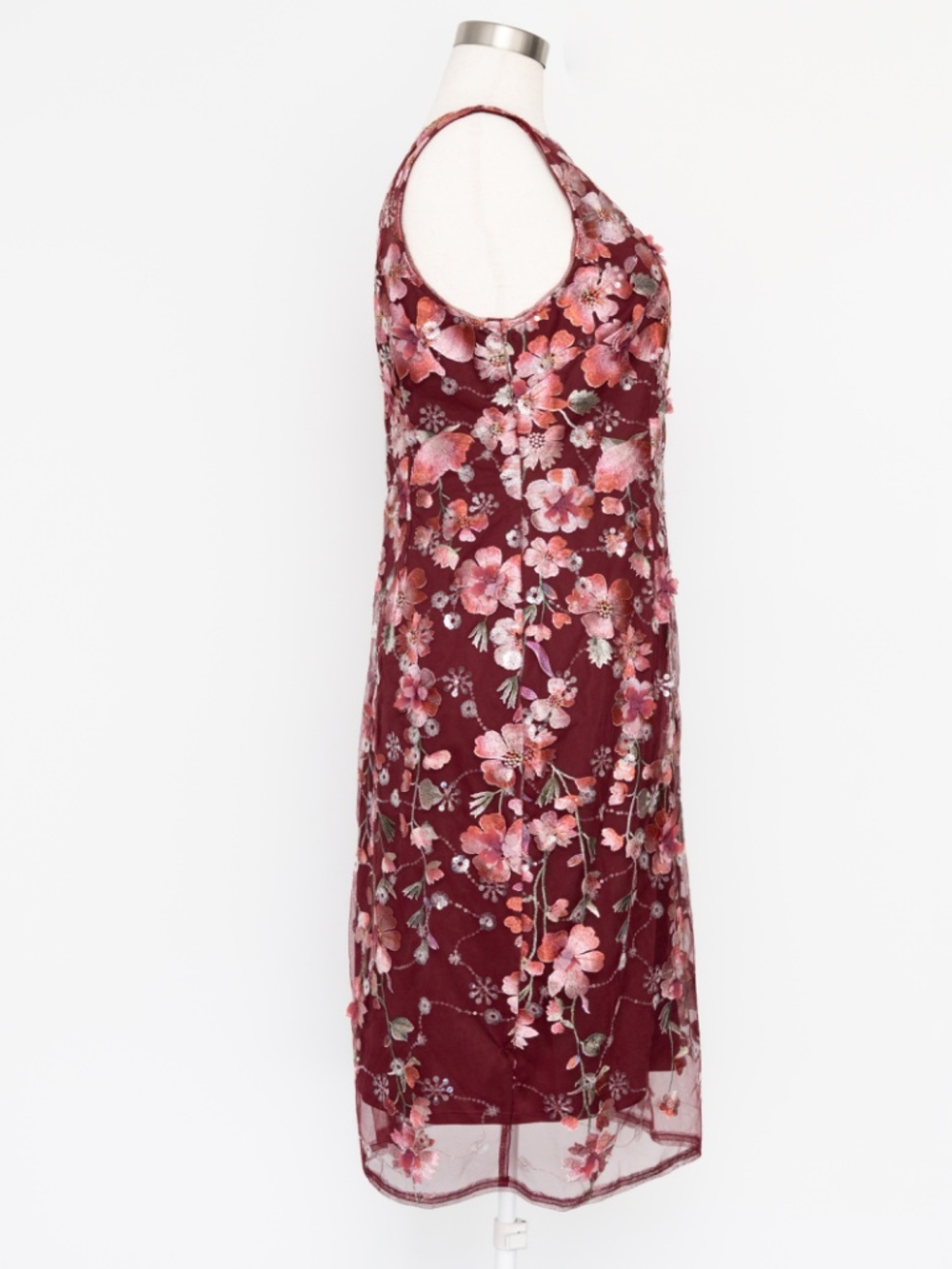 Adrianna Papell - Embroidered Floral Midi Dress - Picture 5 of 11